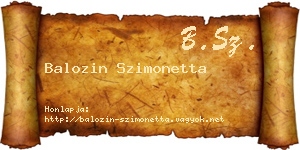 Balozin Szimonetta névjegykártya